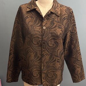 Christopher & Banks Brown Swirl Pattern Blazer